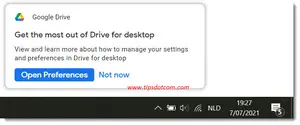 Being nudged to get the most out of Drive for Desktop? Google Drive is changing. I set my preferences accordingly.