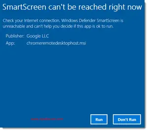 Defender says that SmartScreen can't be reached right now. May very well be true, but how do you fix that? I checked my settings.