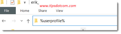 Go to the user profile folder in file explorer Go to the user profile folder in file explorer
