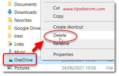 Delete the OneDrive folder in the user profile folder Delete the OneDrive folder in the user profile folder