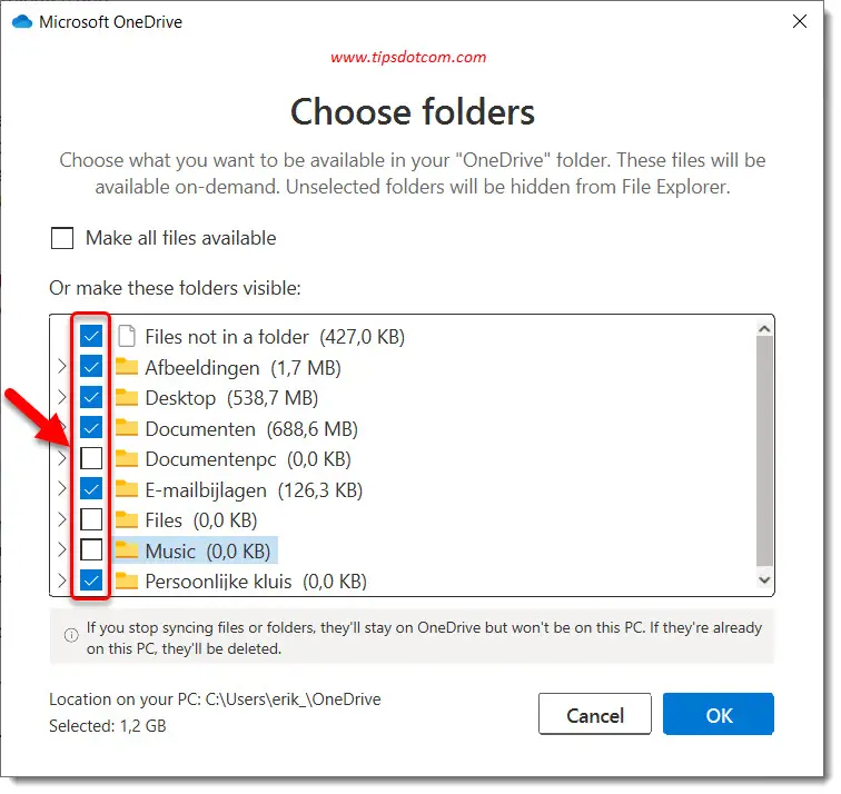 how much does content onedrive download