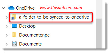 Added a folder to sync in OneDrive Added a folder to sync in OneDrive