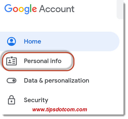 Google Account - Personal Info Google Account - Personal Info