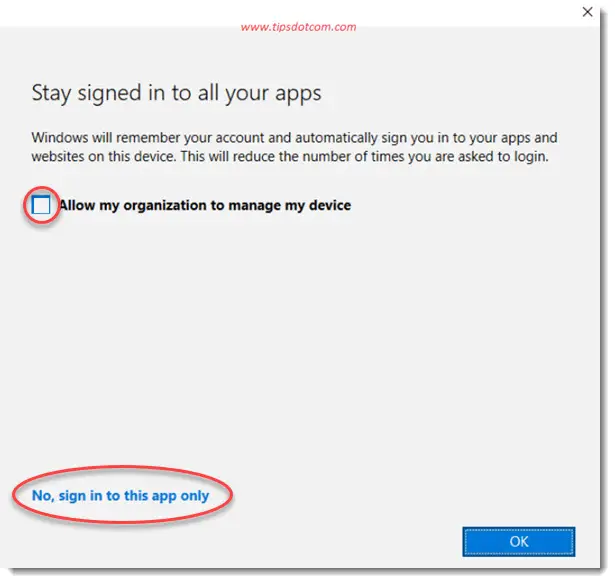 Allow my Organization to Manage my Device Allow my Organization to Manage my Device
