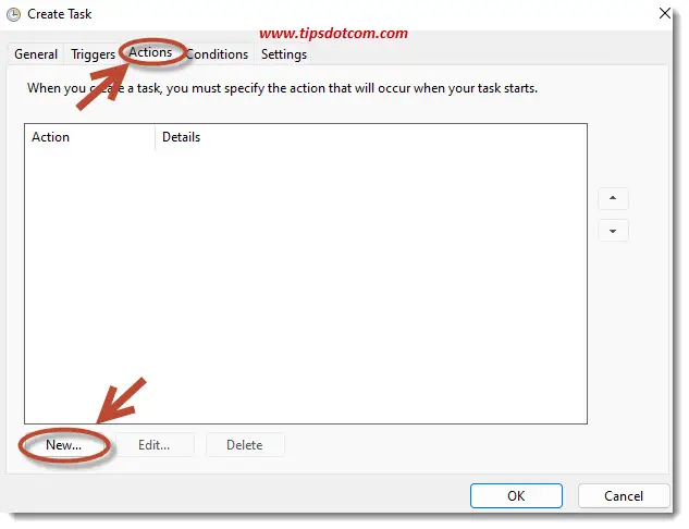 Switch to the actions tab Switch to the actions tab