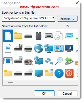 Select a new icon Select a new icon