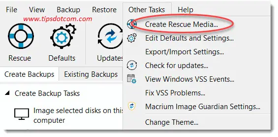 Create rescue media to boot your new computer from Create rescue media to boot your new computer from
