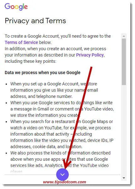 Privacy and terms