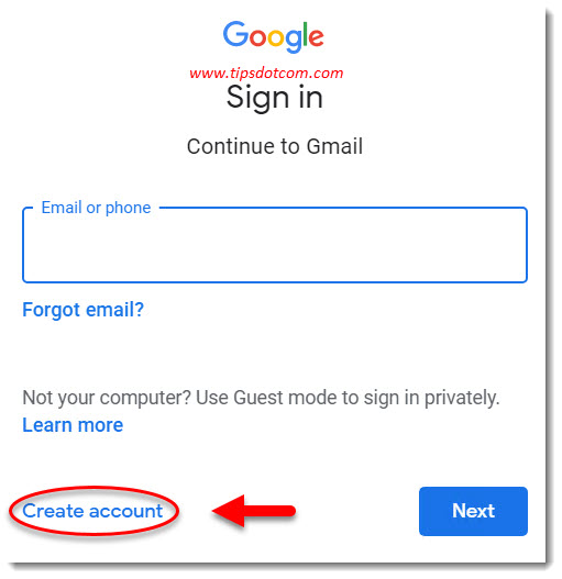 Create account