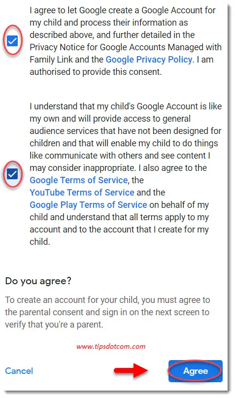 Create a Gmail account for your child