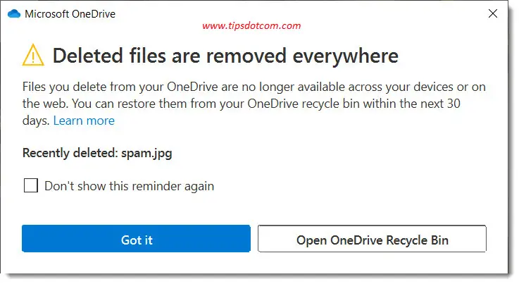 OneDrive: deleted files are removed everywhere OneDrive: deleted files are removed everywhere