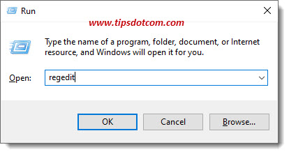 Type regedit and click ok Type regedit and click ok