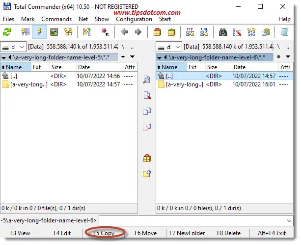 Using Total Commander to deal with long filenames Using Total Commander to deal with long filenames