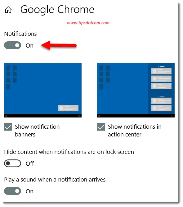 Disable Chrome notifications slider button Disable Chrome notifications slider button