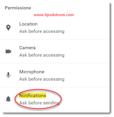 The notification settings ... The notification settings ...