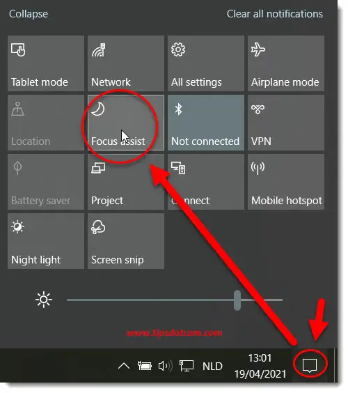 Focus assist in Windows 10 to disable notifications Focus assist in Windows 10 to disable notifications