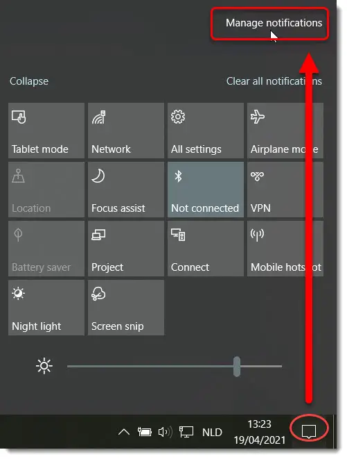 Manage notifications in the notifications settings Manage notifications in the notifications settings