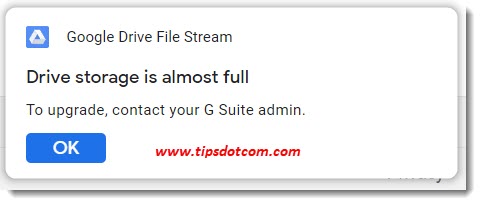 Drive storage is almost full