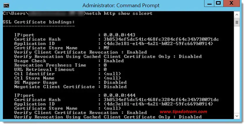 type netsh http show sslcert type netsh http show sslcert