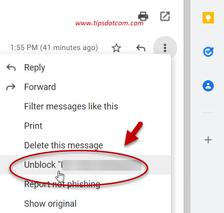 Unblock a sender in Gmail Unblock a sender in Gmail