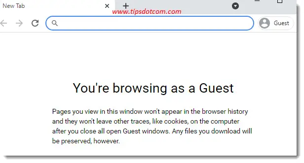 Chrome browsing as a guest Chrome browsing as a guest