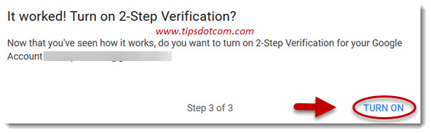 Turn on Google 2 step verification Turn on Google 2 step verification