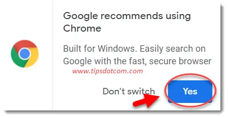 google recommends using chrome safari