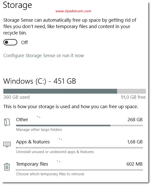 Windows 10 storage settings Windows 10 storage settings