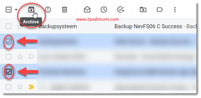 Archiving multiple emails in Gmail Archiving multiple emails in Gmail