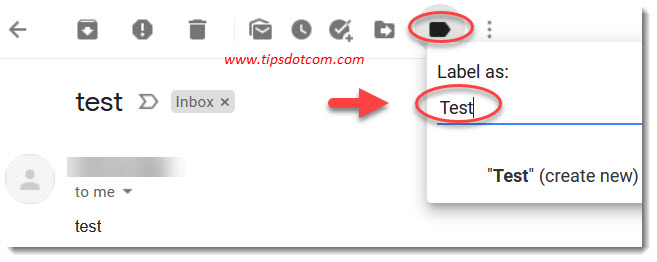 Applying a label to an email in Gmail Applying a label to an email in Gmail