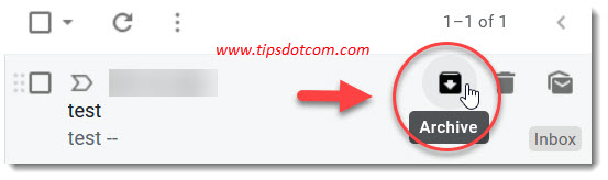 Archiving the message in Gmail Archiving the message in Gmail
