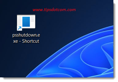 The psshutdown desktop shortcut The psshutdown desktop shortcut
