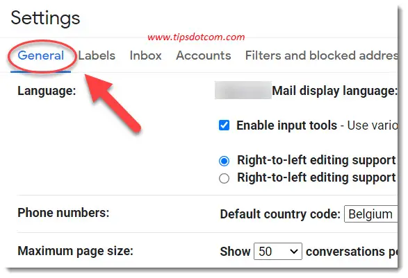Gmail general settings Gmail general settings