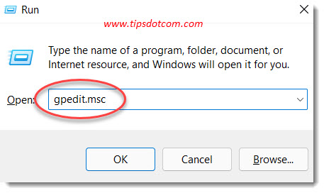 type “gpedit.msc” (without the quotes) type “gpedit.msc” (without the quotes)