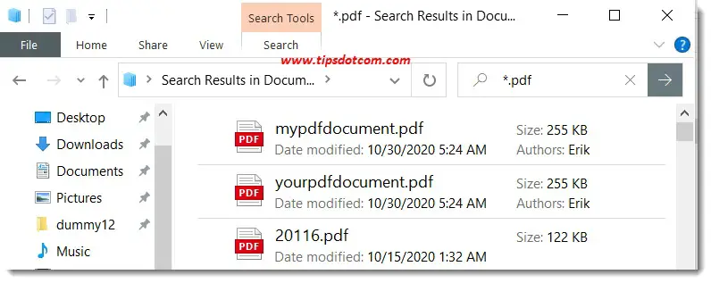 how to search for a document windows 10