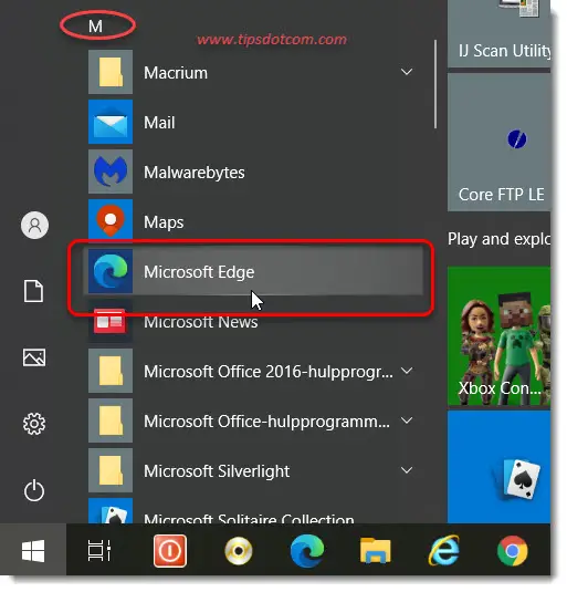 How to start a program in Windows 10: Microsoft Edge How to start a program in Windows 10: Microsoft Edge