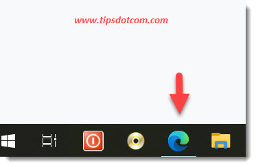 Microsoft Edge started and sitting on the taskbar Microsoft Edge started and sitting on the taskbar