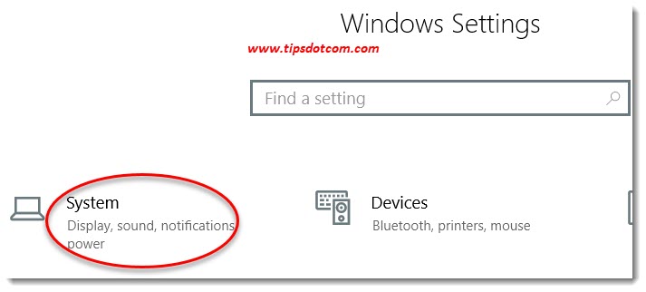 Windows settings - system Windows settings - system