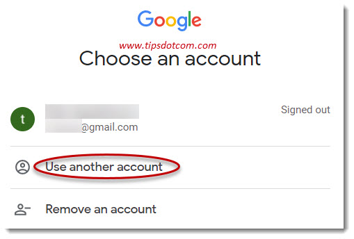 Click use another account to login to Gmail with another account Click use another account to login to Gmail with another account
