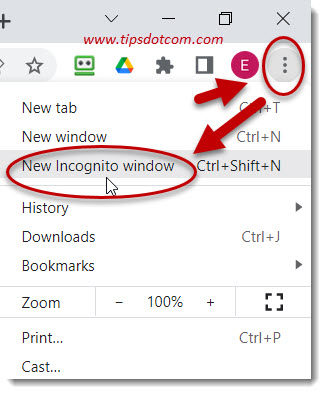 Open a new incognito window Open a new incognito window
