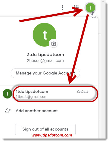 Switching Gmail accounts