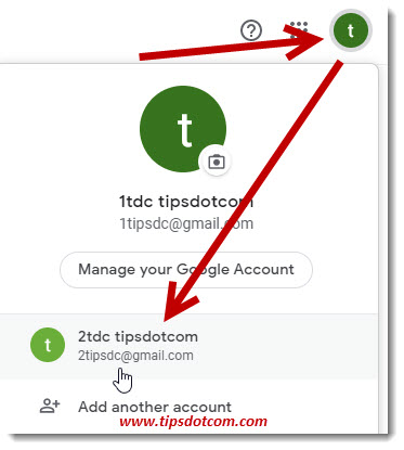 Switching to another Gmail account