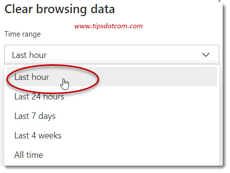 Microsoft Edge clear cache time range Microsoft Edge clear cache time range