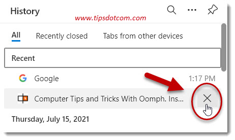 Clear Microsoft Edge browsing history Clear Microsoft Edge browsing history