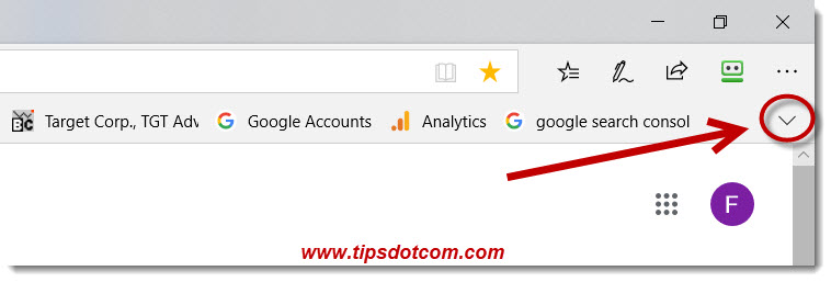 Microsoft Edge favorites bar