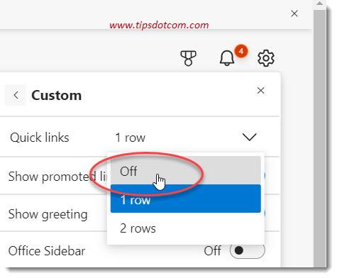 Disable Microsoft Edge quick links Disable Microsoft Edge quick links