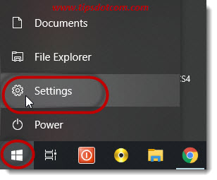 Click start - settings