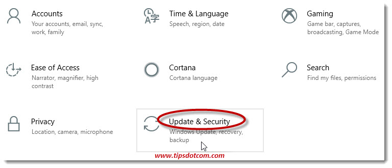 Select update & security