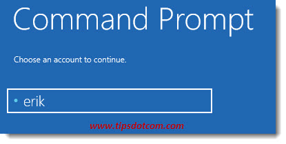 Select your user account