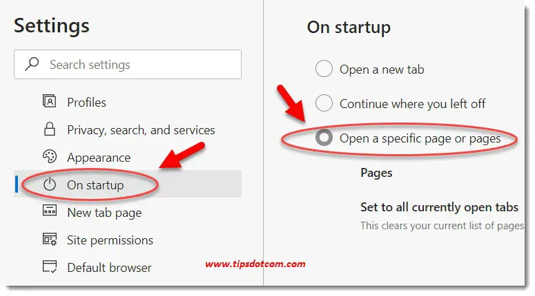 Microsoft Edge settings screen Microsoft Edge settings screen